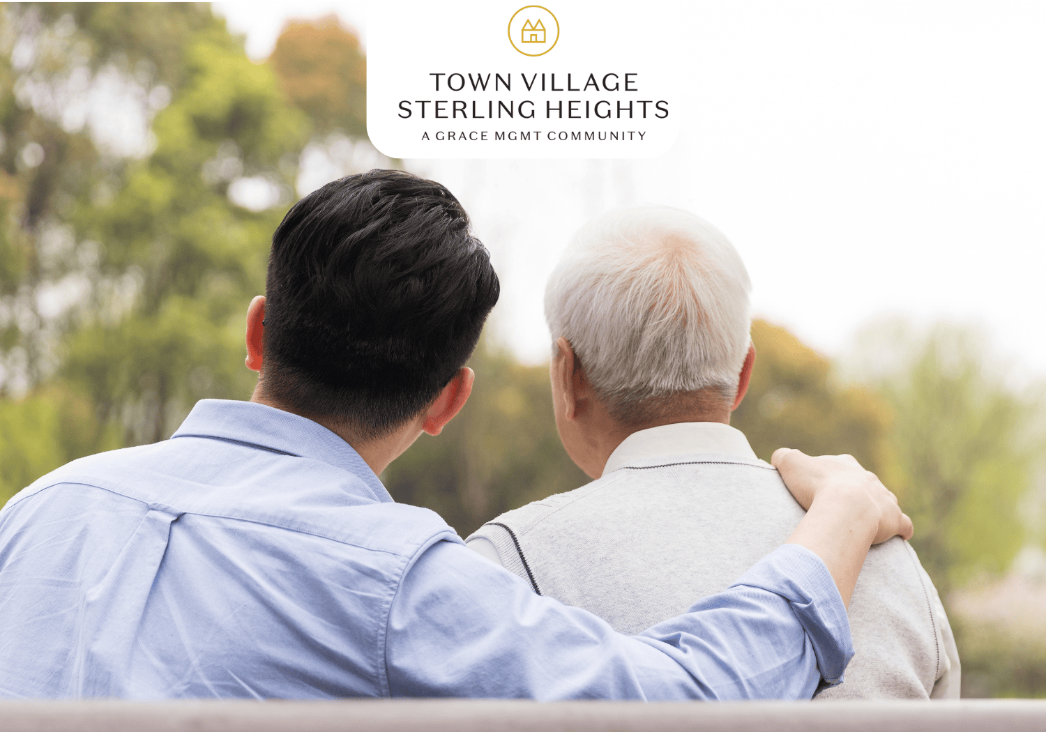 Town Village Sterling Heights - Fathers day lunch - Town Village Sterling Heights two men sitting outside